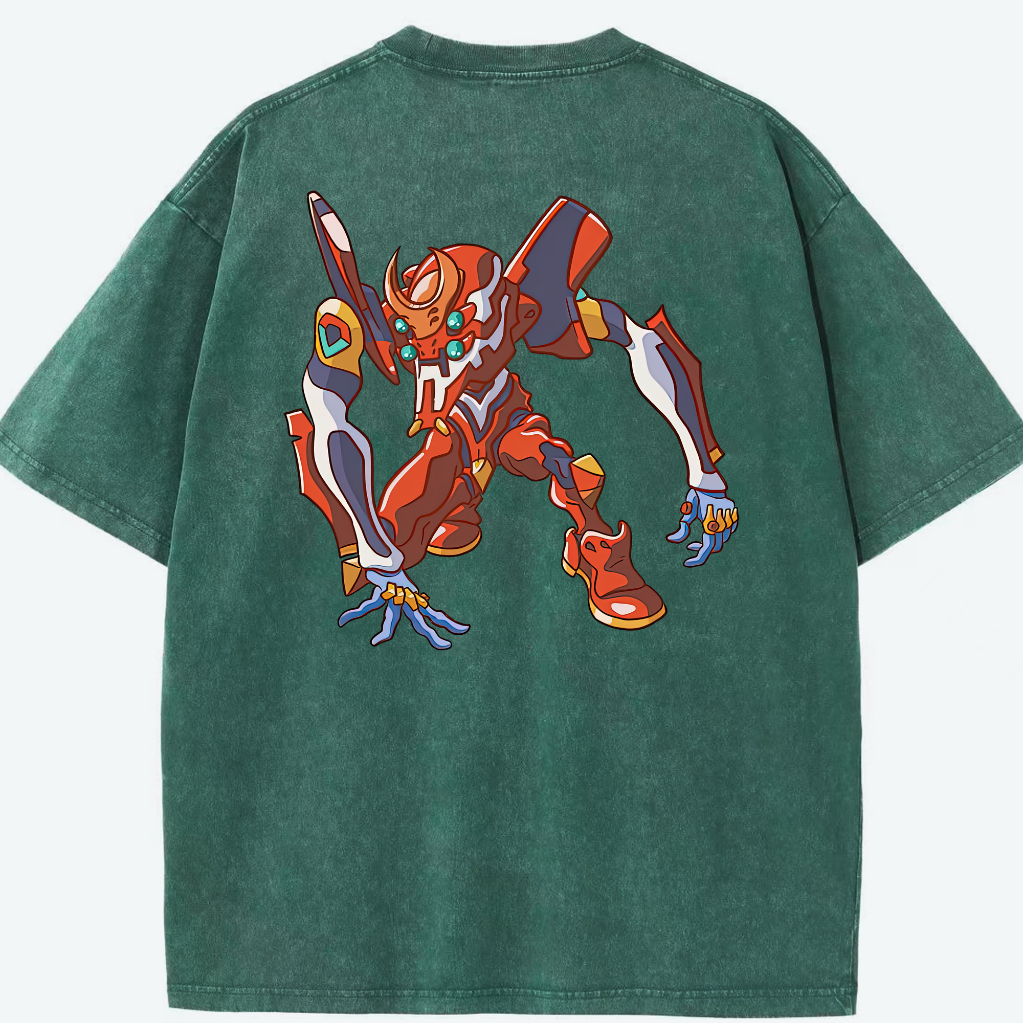 （画像用） EVA 新世紀エヴァンゲリオン 綿100% ヴィンテージ風 半袖Tシャツ（背面プリント）